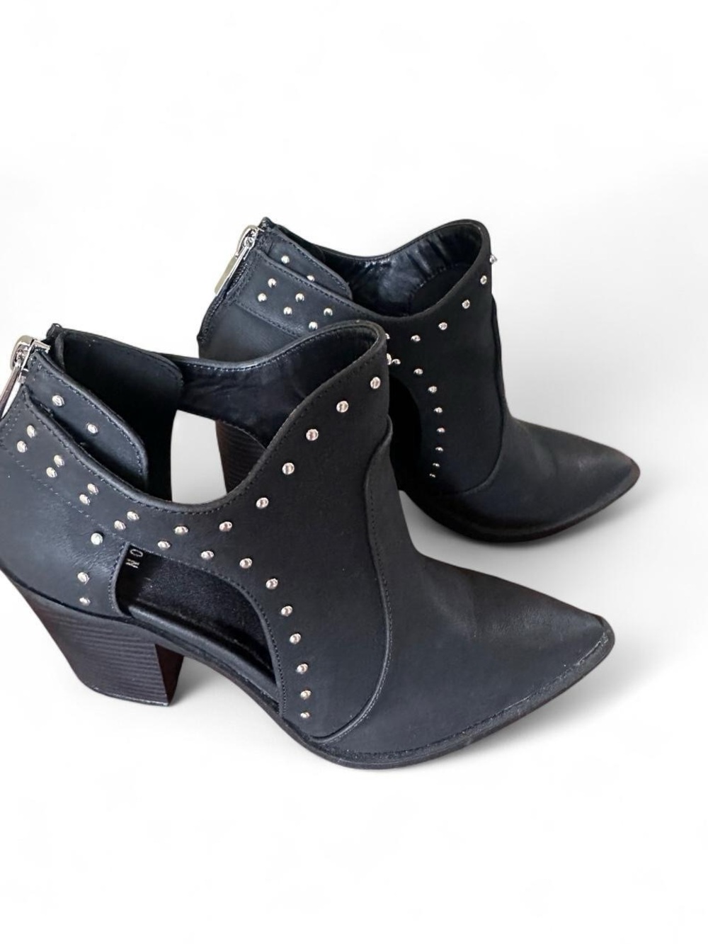 Mix No. 6 Black Studded Cutout Ankle Booties